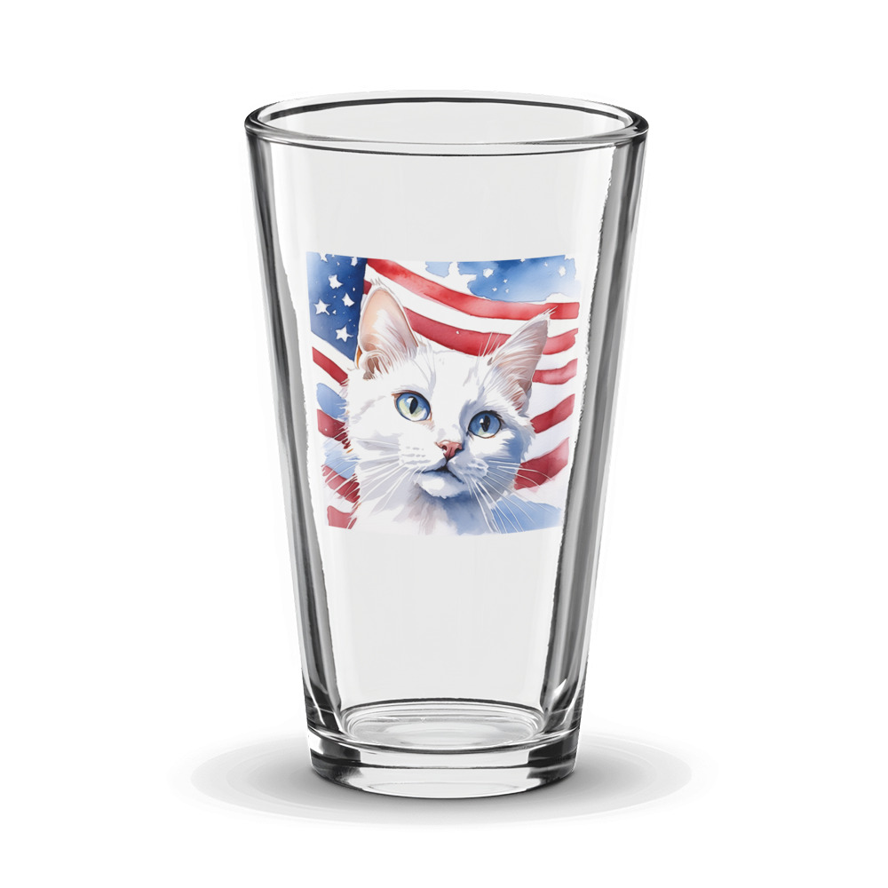 PugMug Custom White Companion Cat Glass Tumbler
