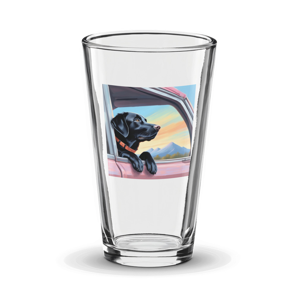 PugMug Custom Black Labrador Retriever Glass Tumbler