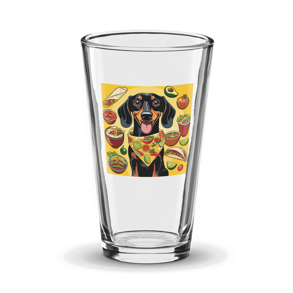 PugMug Custom Black Dachshund Glass Tumbler