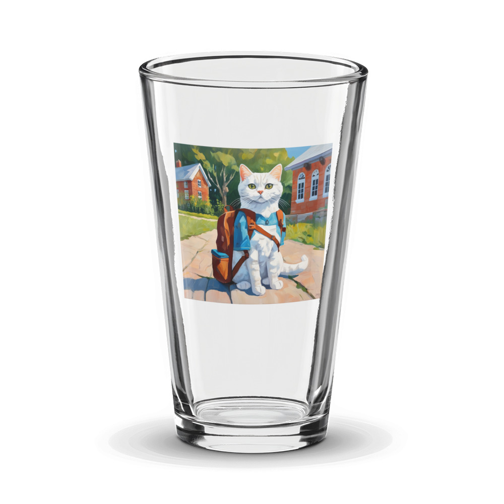 PugMug Custom White British Shorthair Cat Glass Tumbler