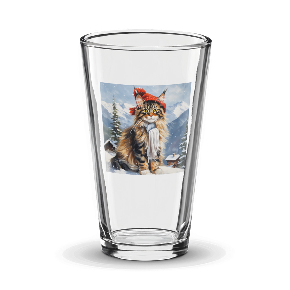 PugMug Custom Tabby Maine Coon Cat Glass Tumbler