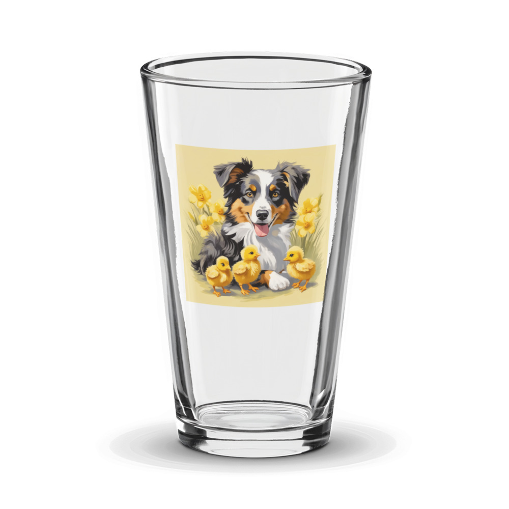 PugMug Custom Australian Shepherd Dog Glass Tumbler