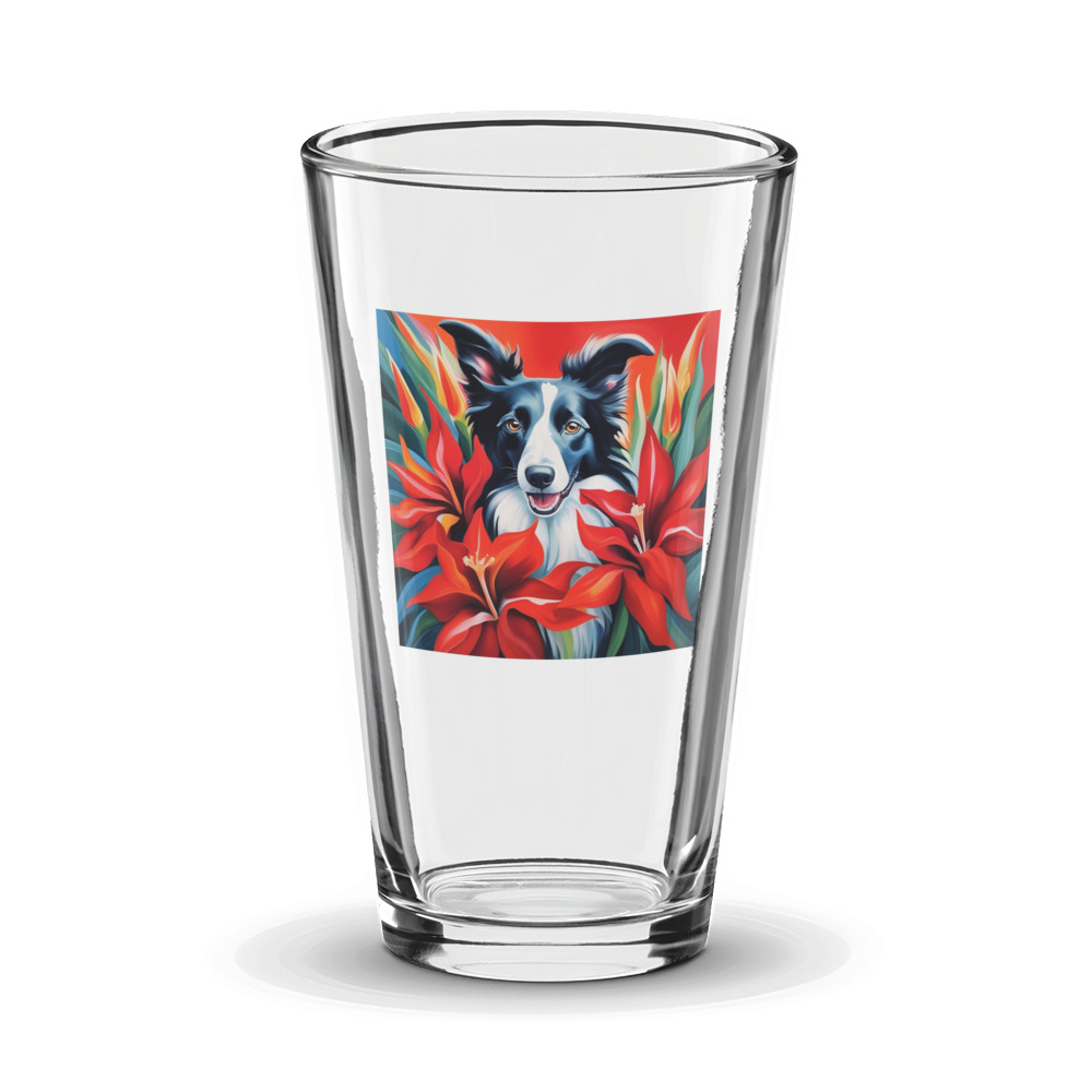 PugMug Custom Border Collie Glass Tumbler