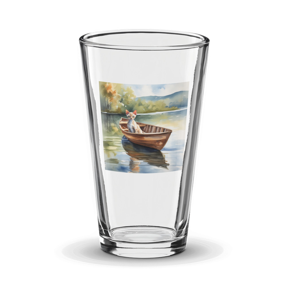 PugMug Custom Tabby Devon Rex Cat Glass Tumbler