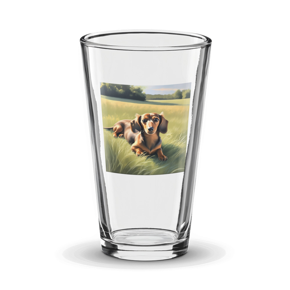 PugMug Custom Tan Dachshund Glass Tumbler
