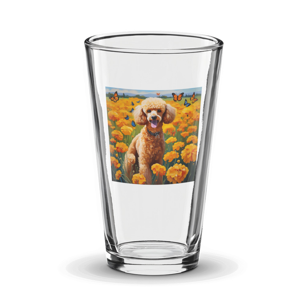 PugMug Custom Tan Poodle Glass Tumbler