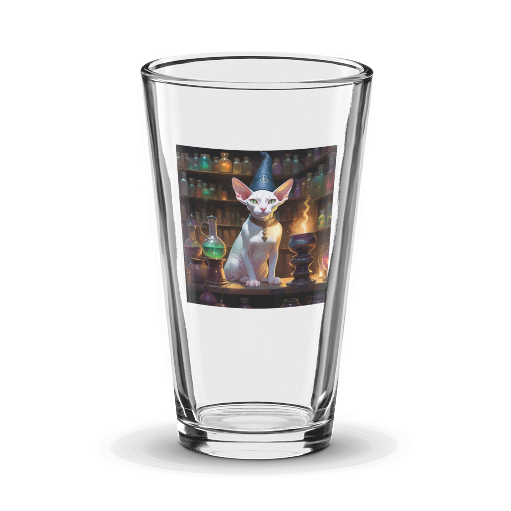 PugMug Custom White Sphynx Cat Glass Tumbler