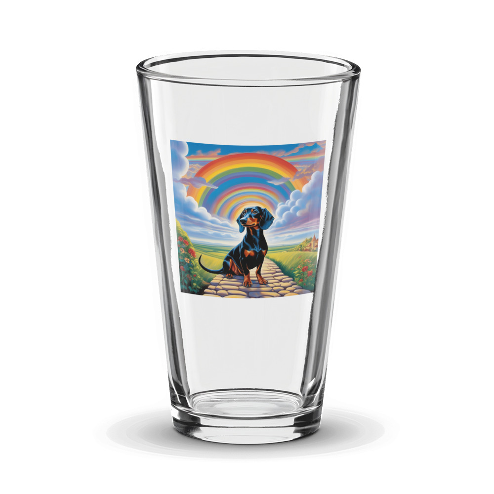 PugMug Custom Black Dachshund Glass Tumbler
