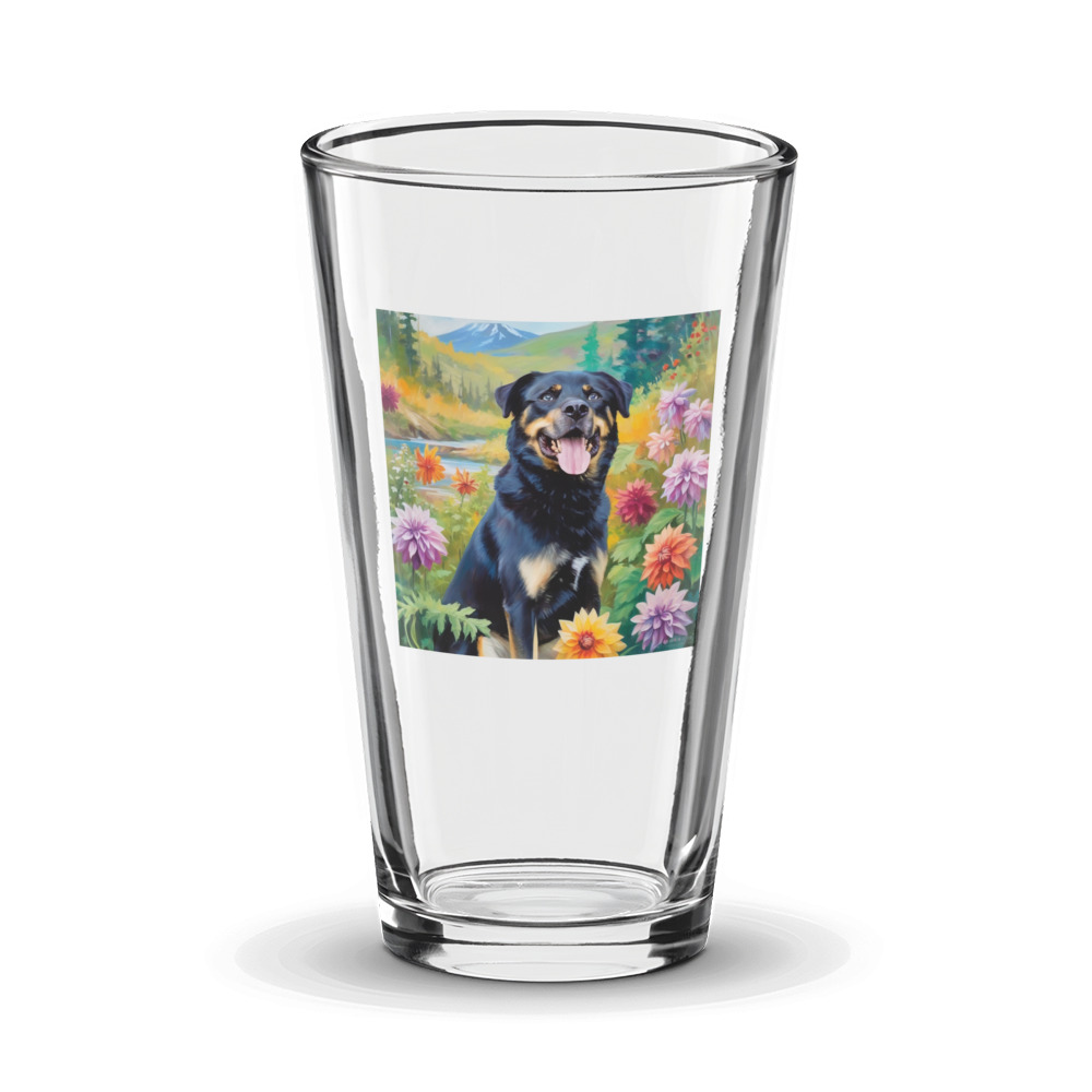 PugMug Custom Blue Glass Tumbler