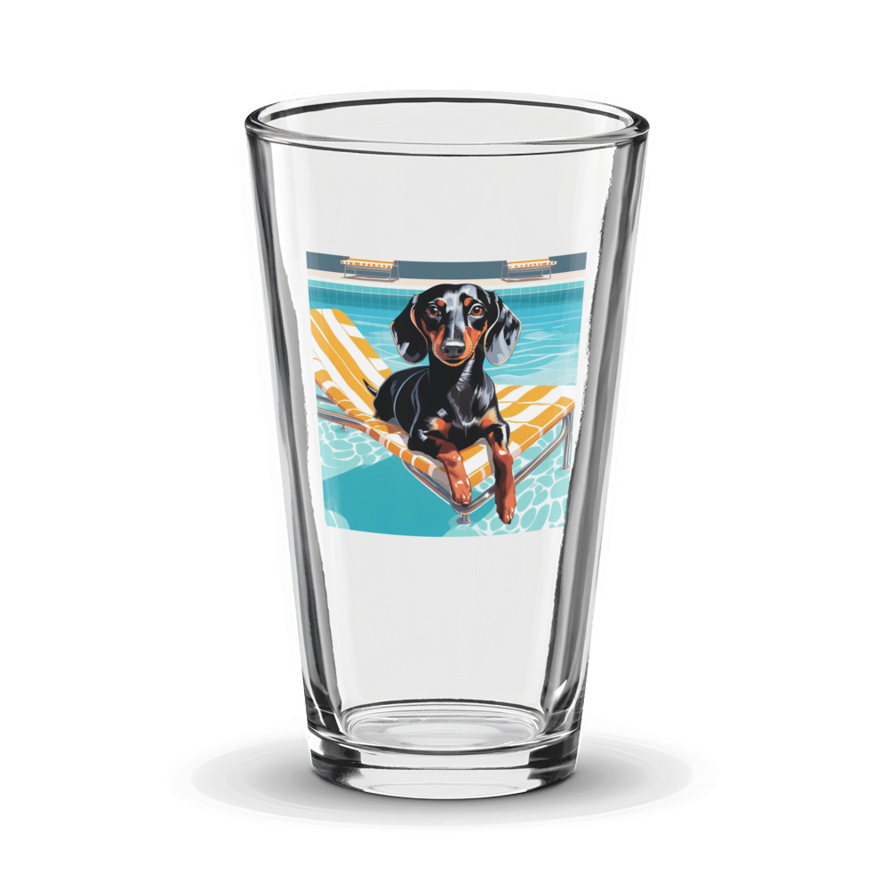 PugMug Custom Black Dachshund Glass Tumbler