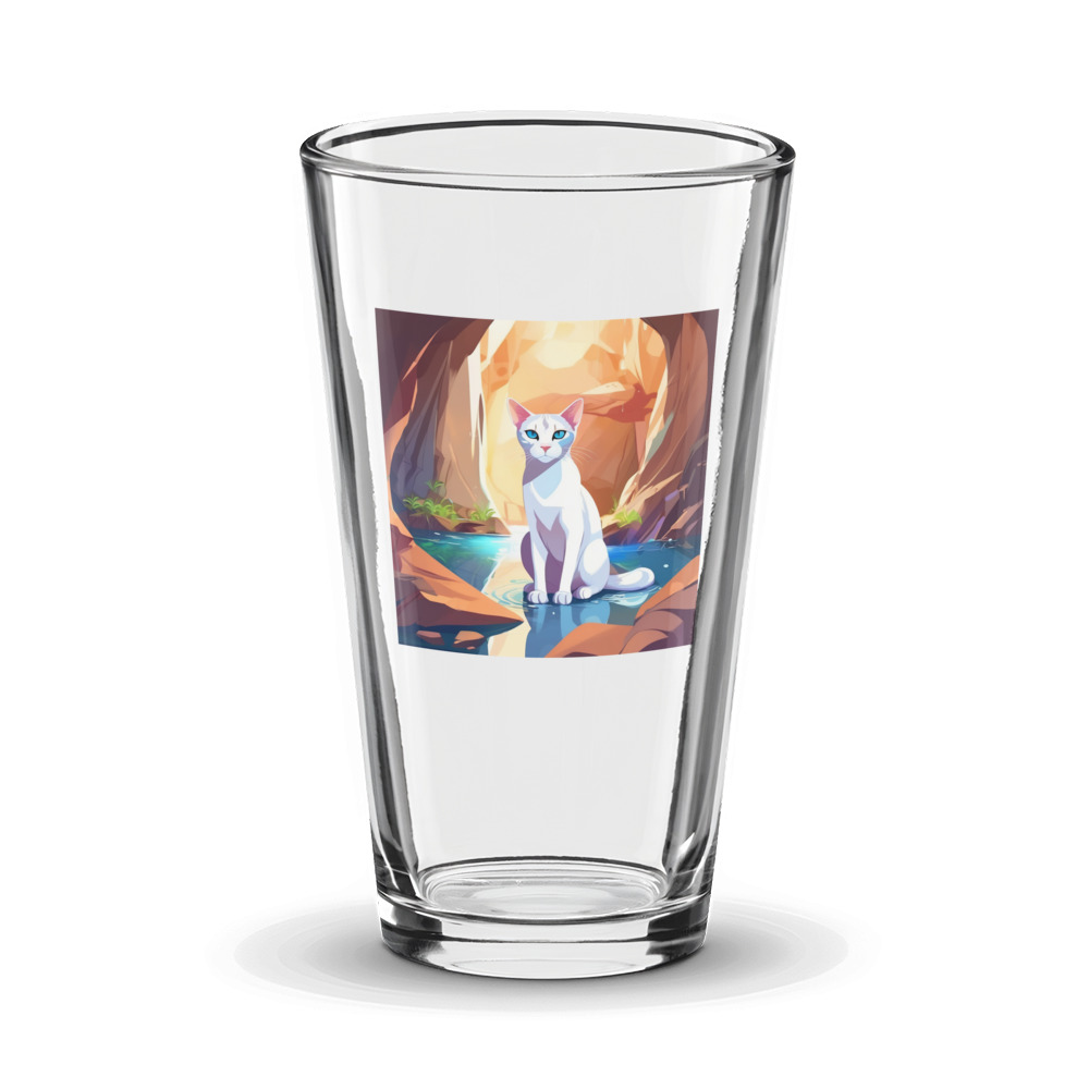 PugMug Custom White Abyssinian Cat Glass Tumbler