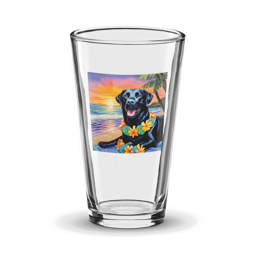 PugMug Custom Black Labrador Retriever Glass Tumbler