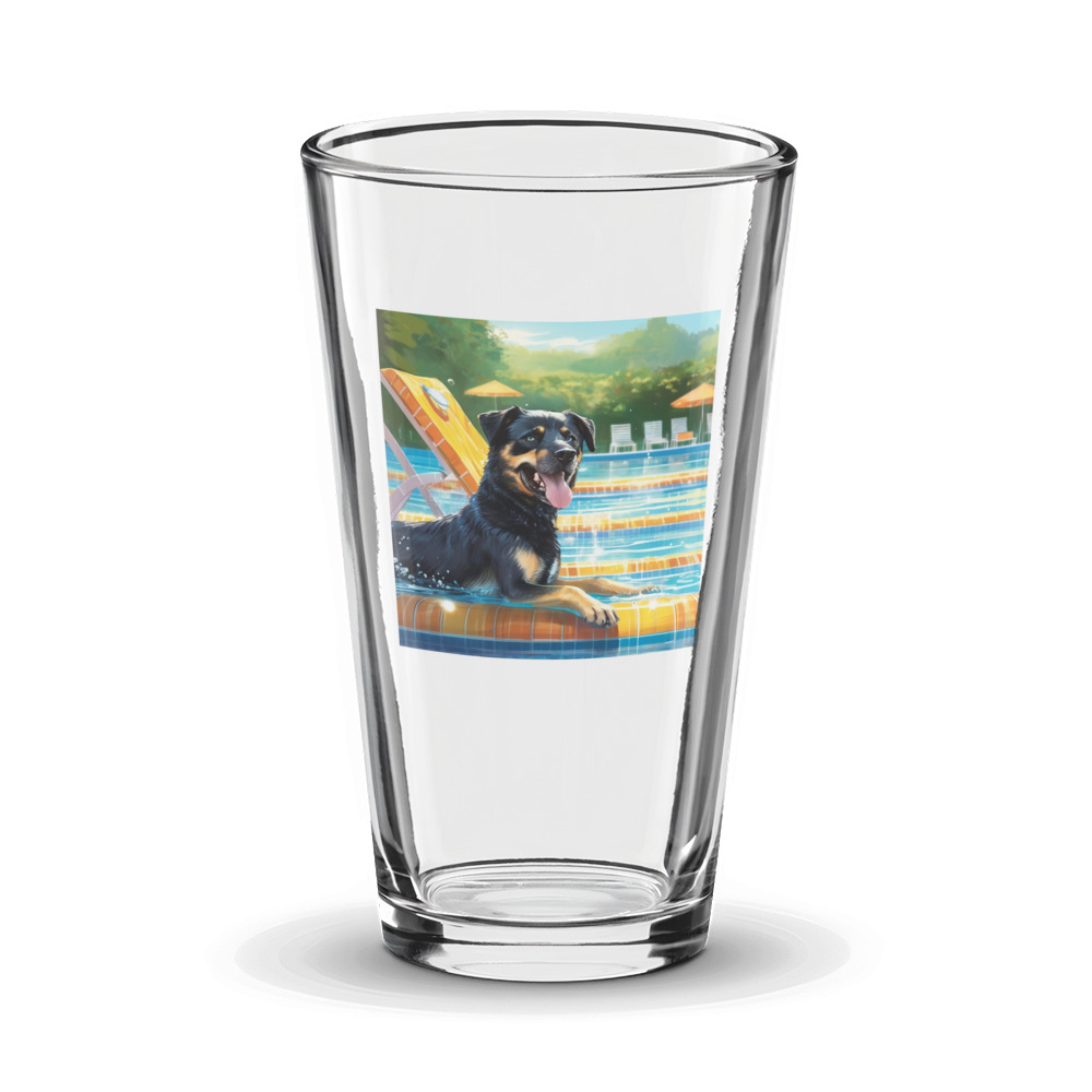 PugMug Custom Blue Glass Tumbler