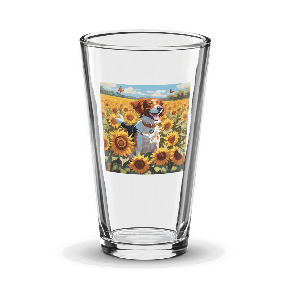 PugMug Custom Brittany Dog Glass Tumbler