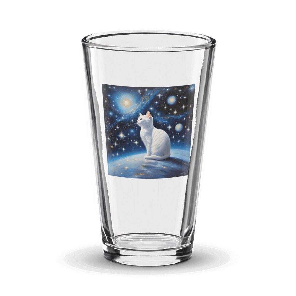 PugMug Custom White Companion Cat Glass Tumbler