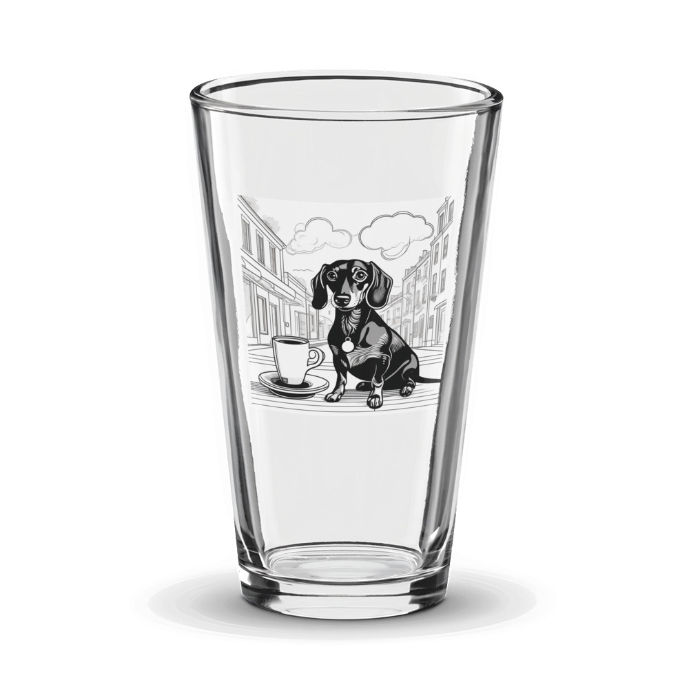 PugMug Custom Black Dachshund Glass Tumbler