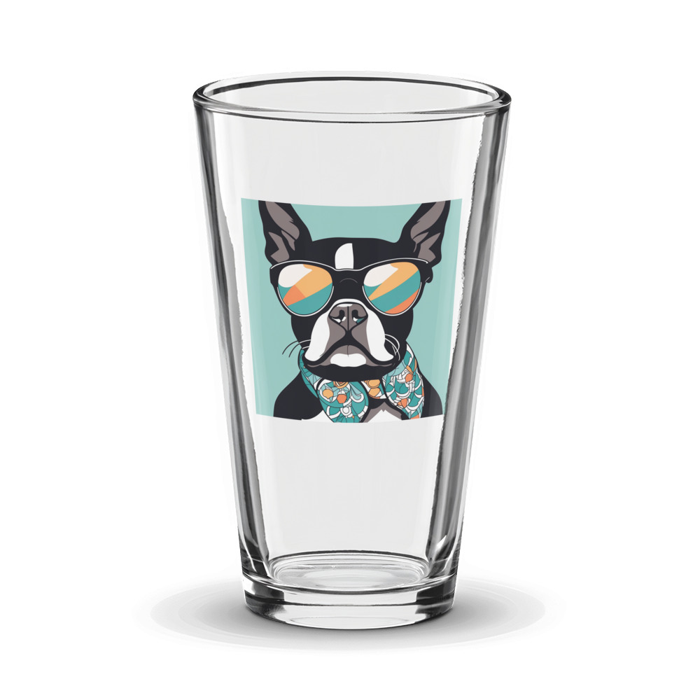 PugMug Custom Boston Terrier Glass Tumbler