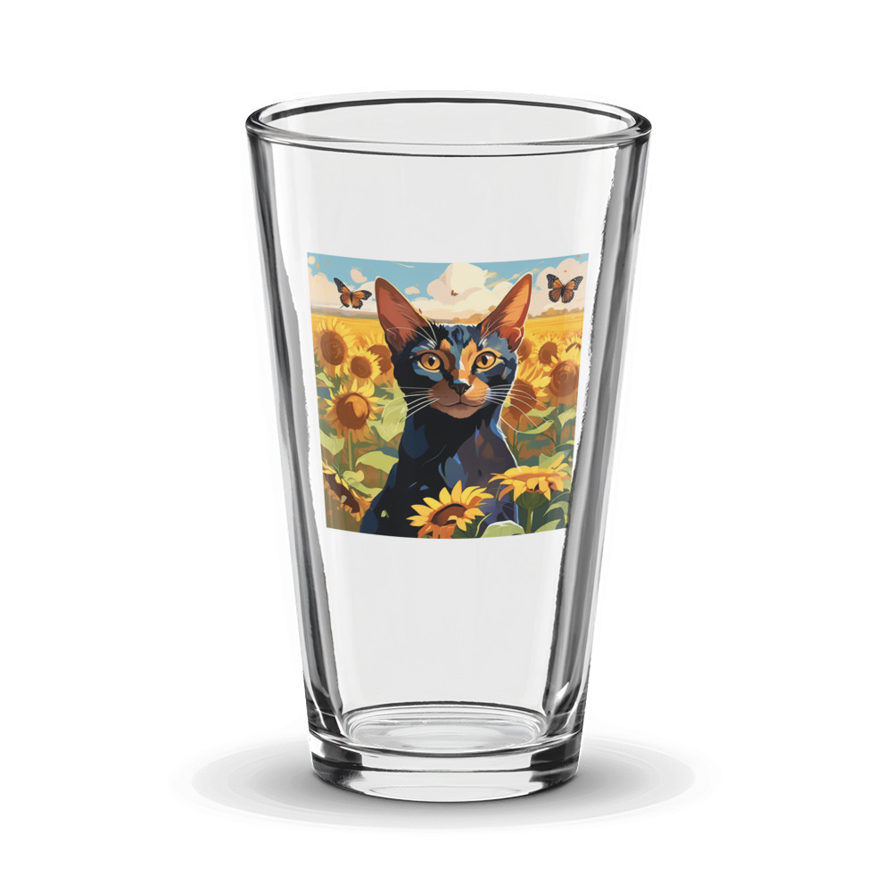 PugMug Custom Black Abyssinian Cat Glass Tumbler