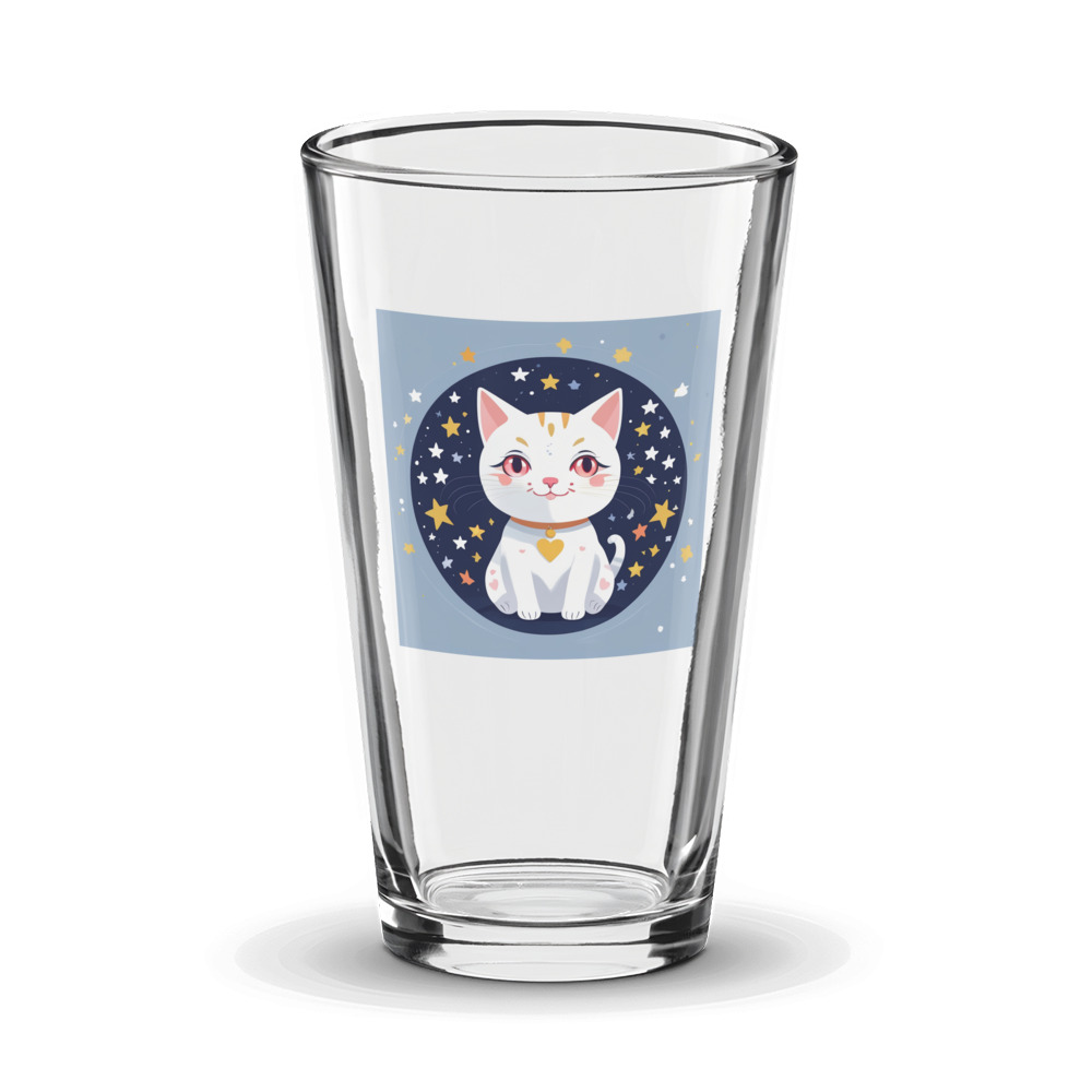 PugMug Custom White Companion Cat Glass Tumbler