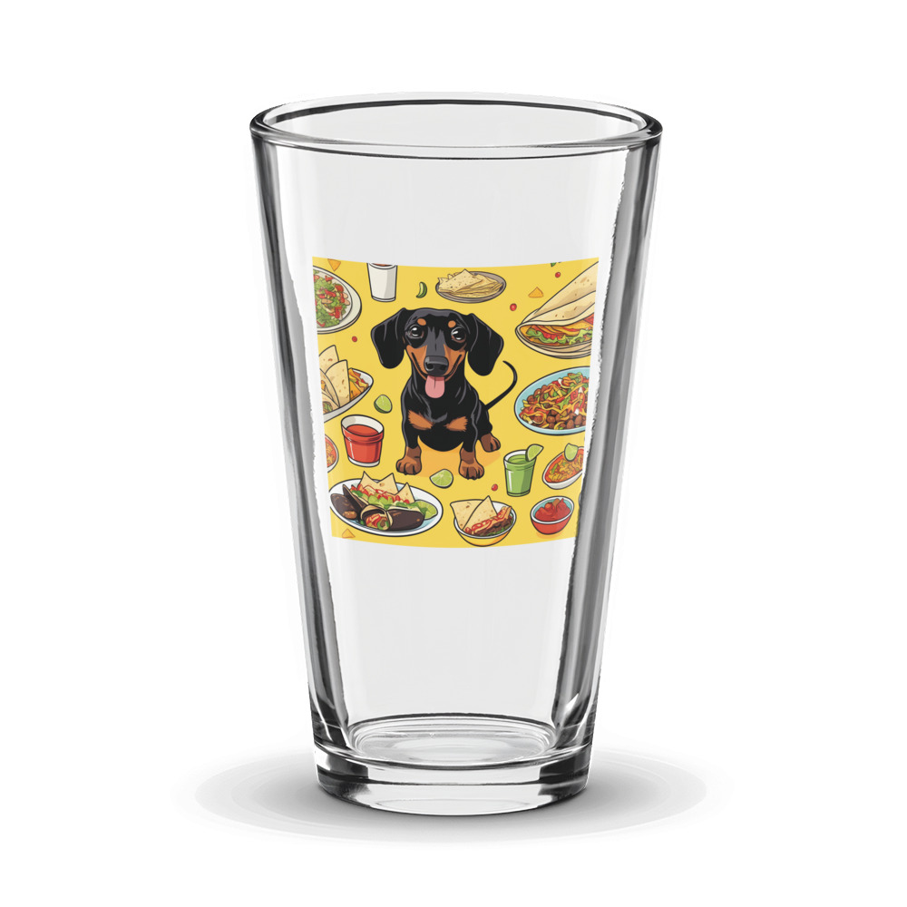 PugMug Custom Black Dachshund Glass Tumbler