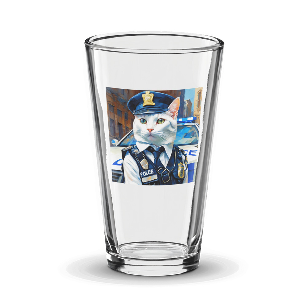 PugMug Custom White Companion Cat Glass Tumbler