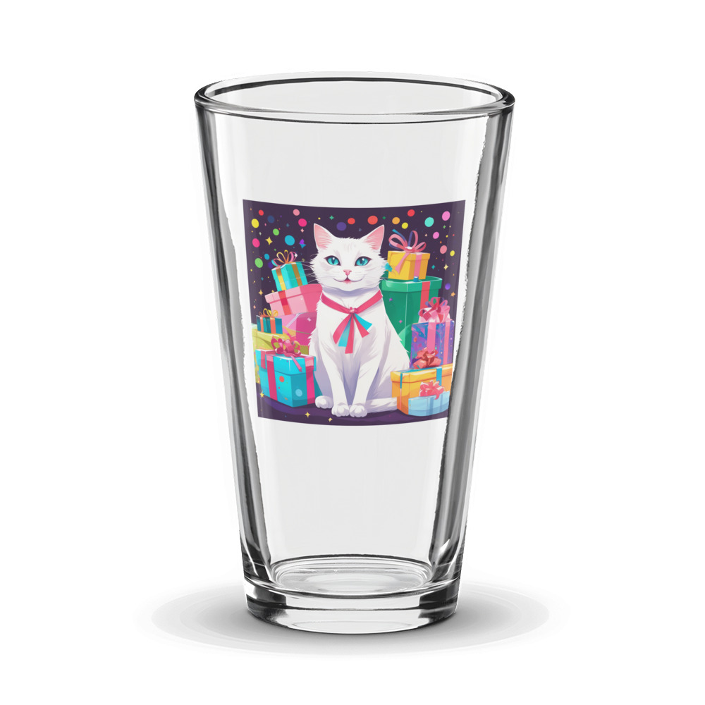 PugMug Custom White Companion Cat Glass Tumbler