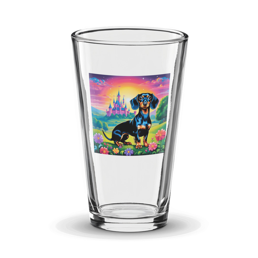 PugMug Custom Black Dachshund Glass Tumbler