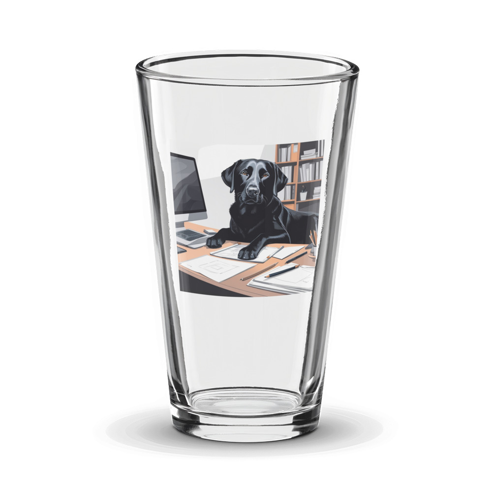 PugMug Custom Black Labrador Retriever Glass Tumbler