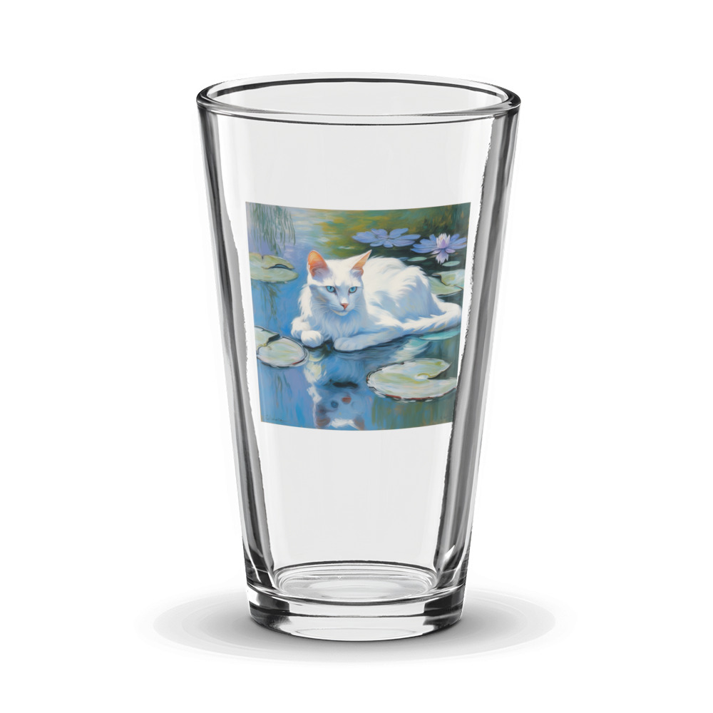 PugMug Custom White Companion Cat Glass Tumbler