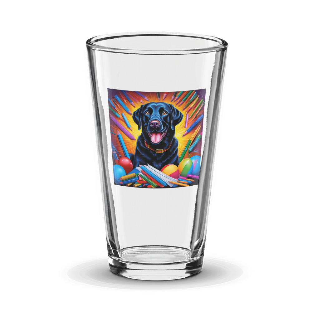 PugMug Custom Black Labrador Retriever Glass Tumbler