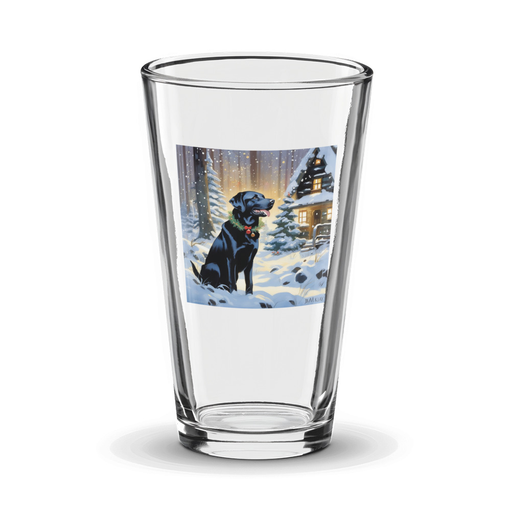 PugMug Custom Black Labrador Retriever Glass Tumbler