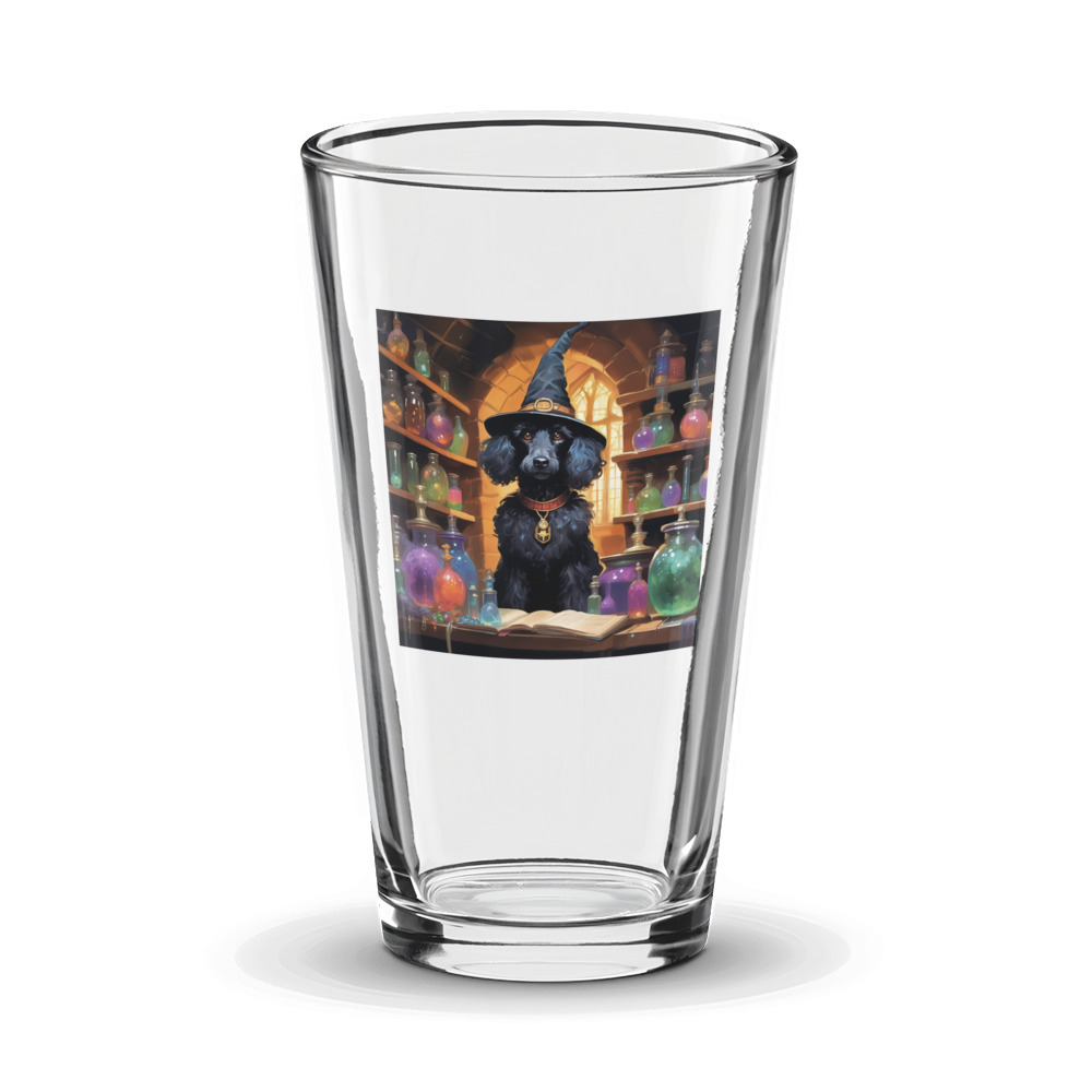 PugMug Custom Black Poodle Glass Tumbler