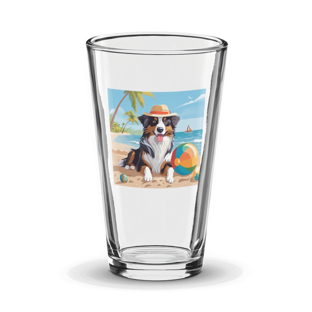 PugMug Custom Australian Shepherd Dog Glass Tumbler
