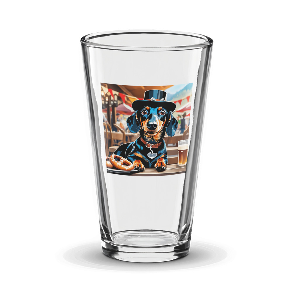 PugMug Custom Black Dachshund Glass Tumbler