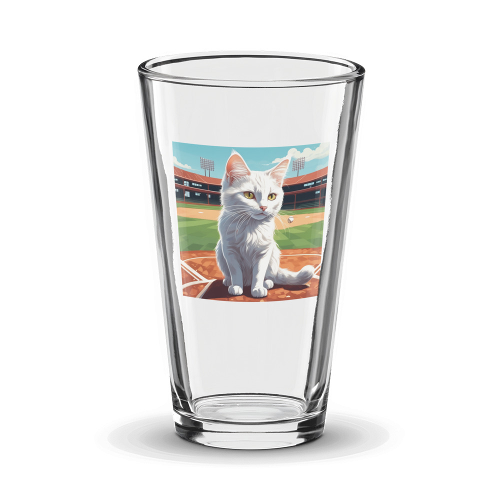 PugMug Custom White Companion Cat Glass Tumbler
