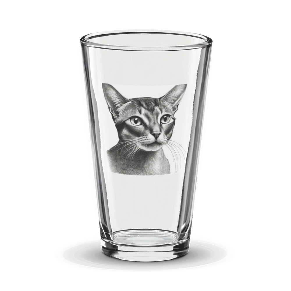 PugMug Custom Tabby Abyssinian Cat Glass Tumbler
