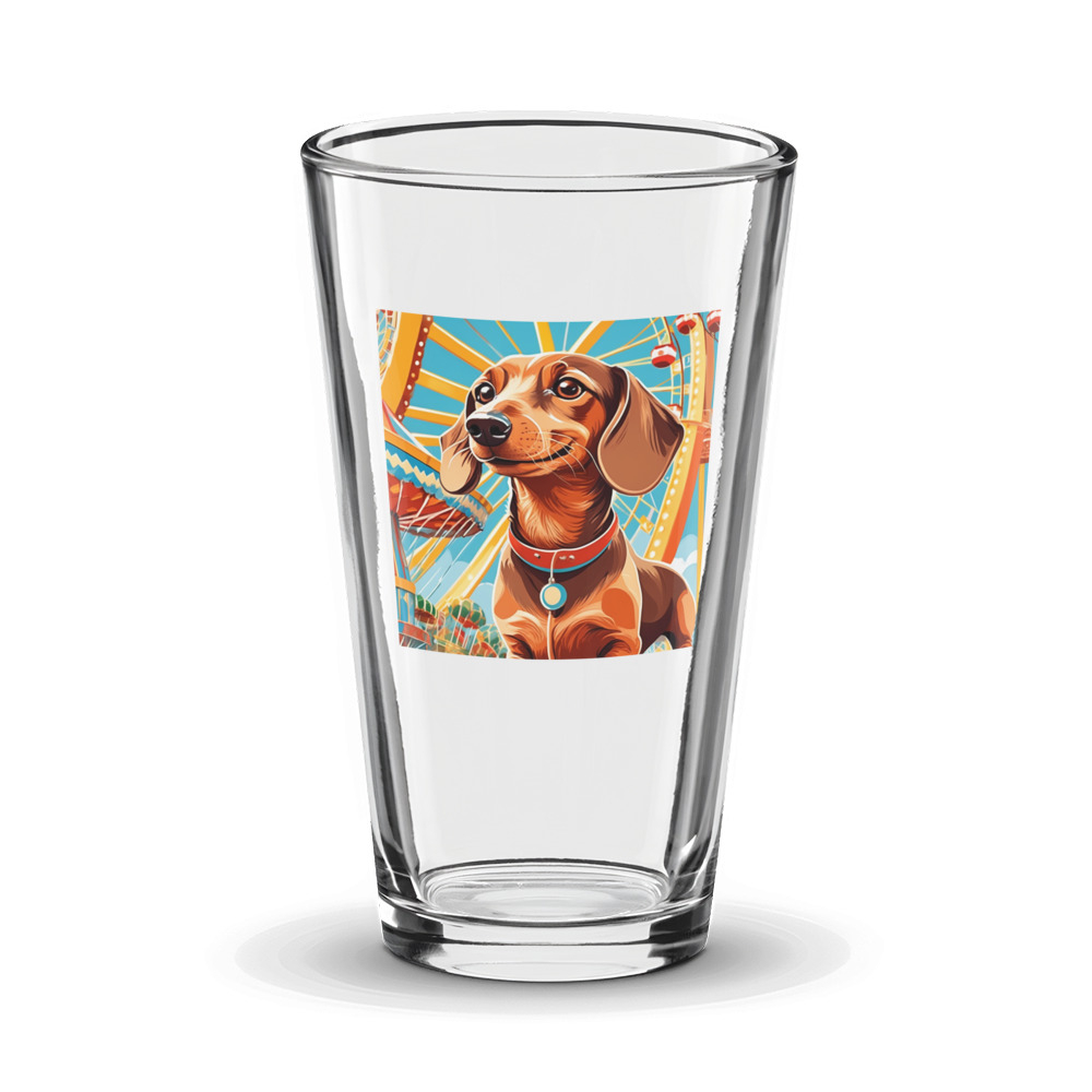 PugMug Custom Tan Dachshund Glass Tumbler