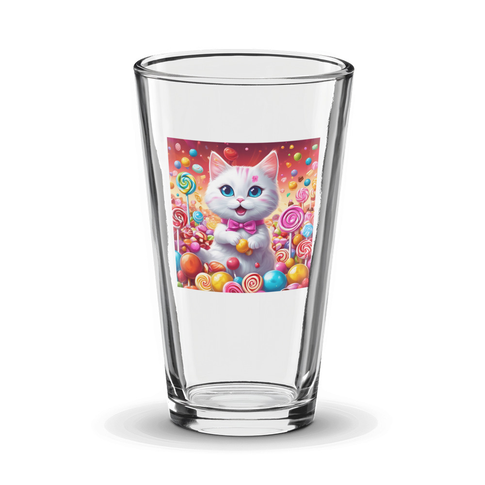 PugMug Custom White Companion Cat Glass Tumbler