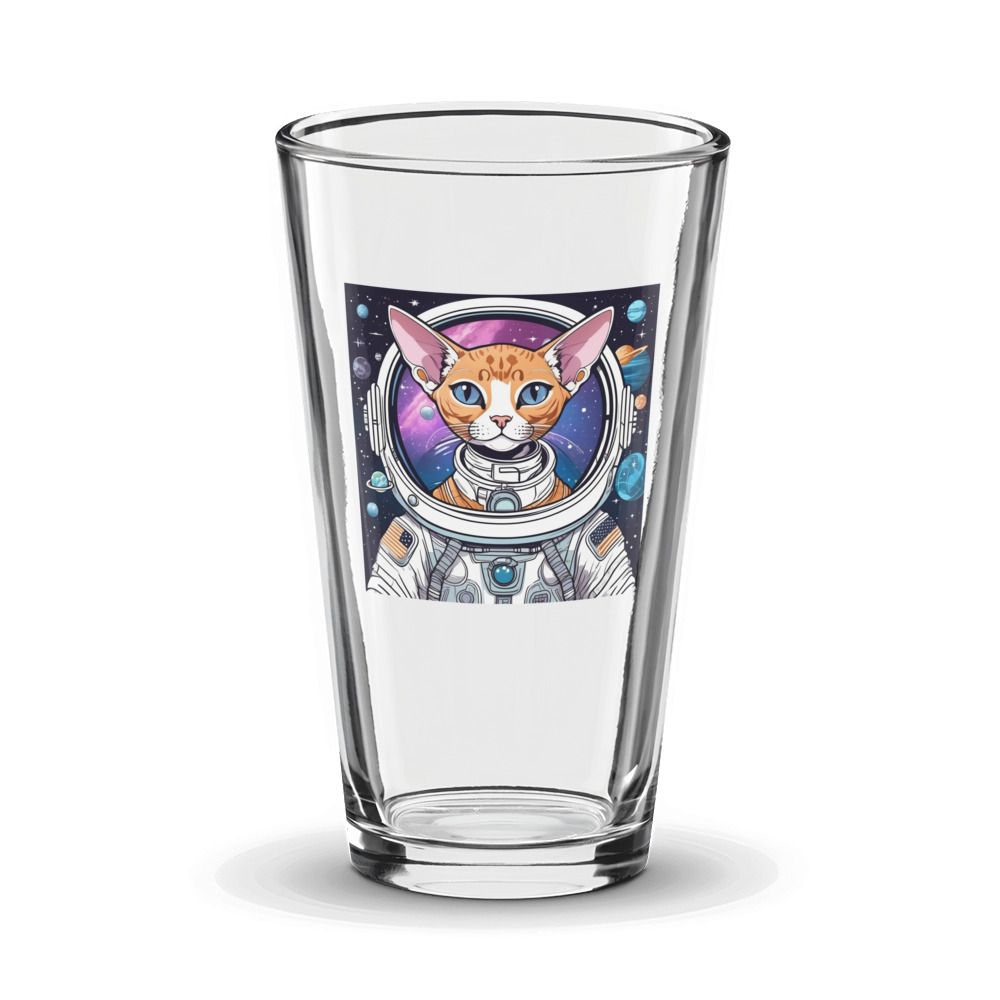 PugMug Custom Tabby Devon Rex Cat Glass Tumbler