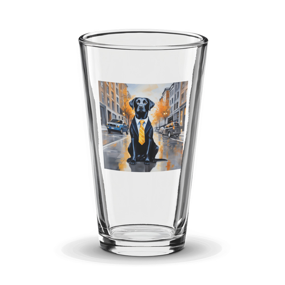 PugMug Custom Black Labrador Retriever Glass Tumbler
