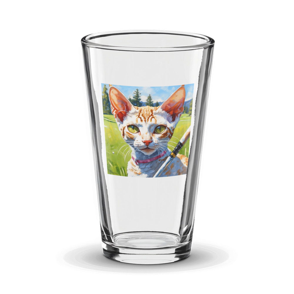 PugMug Custom Tabby Devon Rex Cat Glass Tumbler