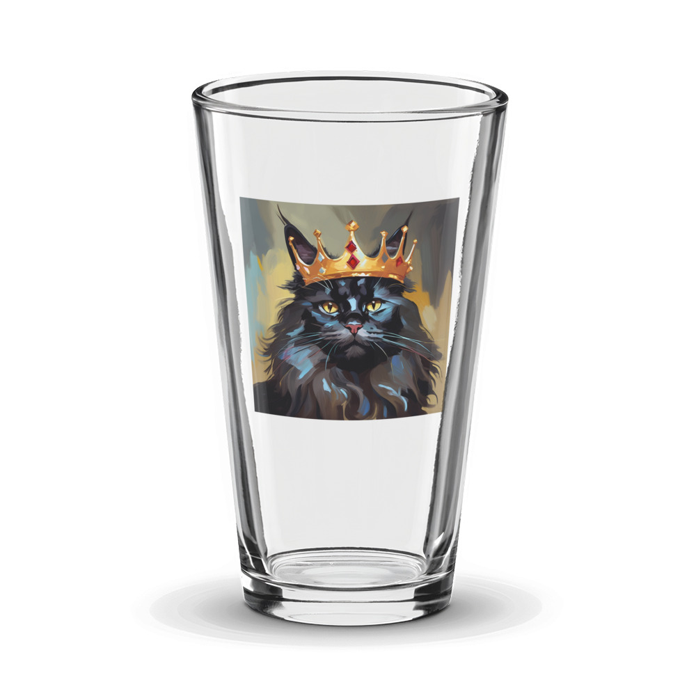 PugMug Custom Black Maine Coon Cat Glass Tumbler