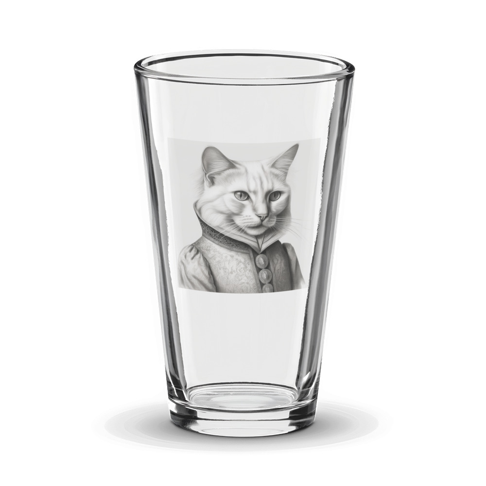 PugMug Custom White Companion Cat Glass Tumbler
