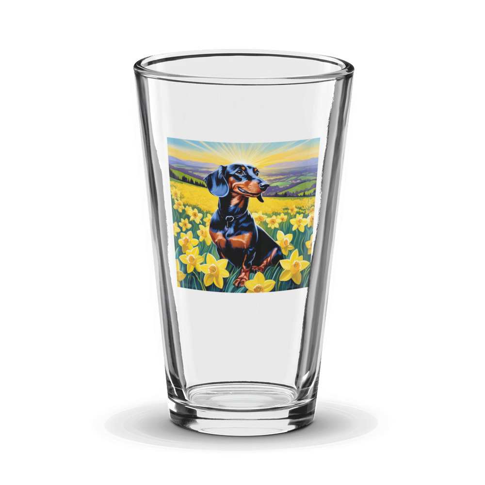 PugMug Custom Black Dachshund Glass Tumbler