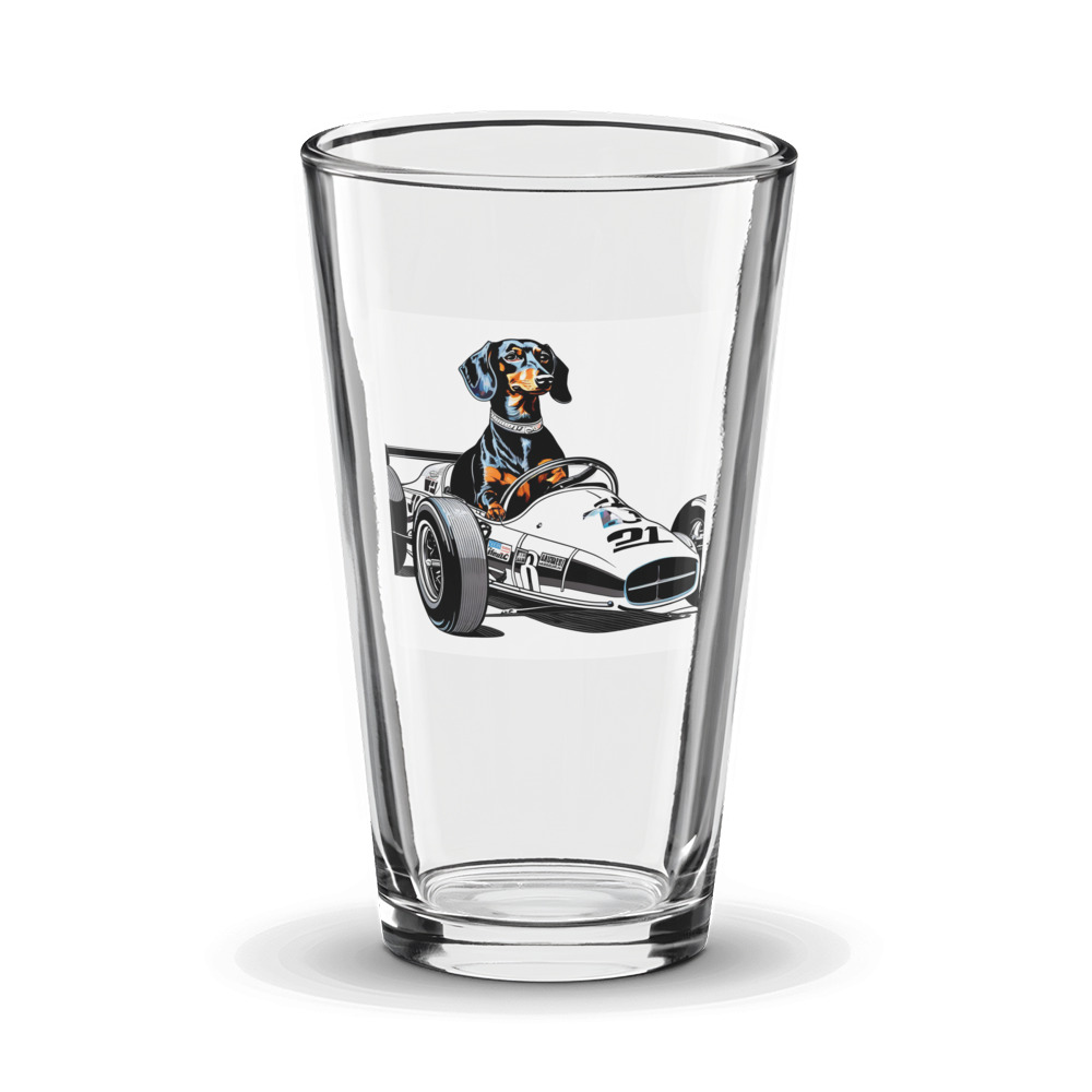 PugMug Custom Black Dachshund Glass Tumbler