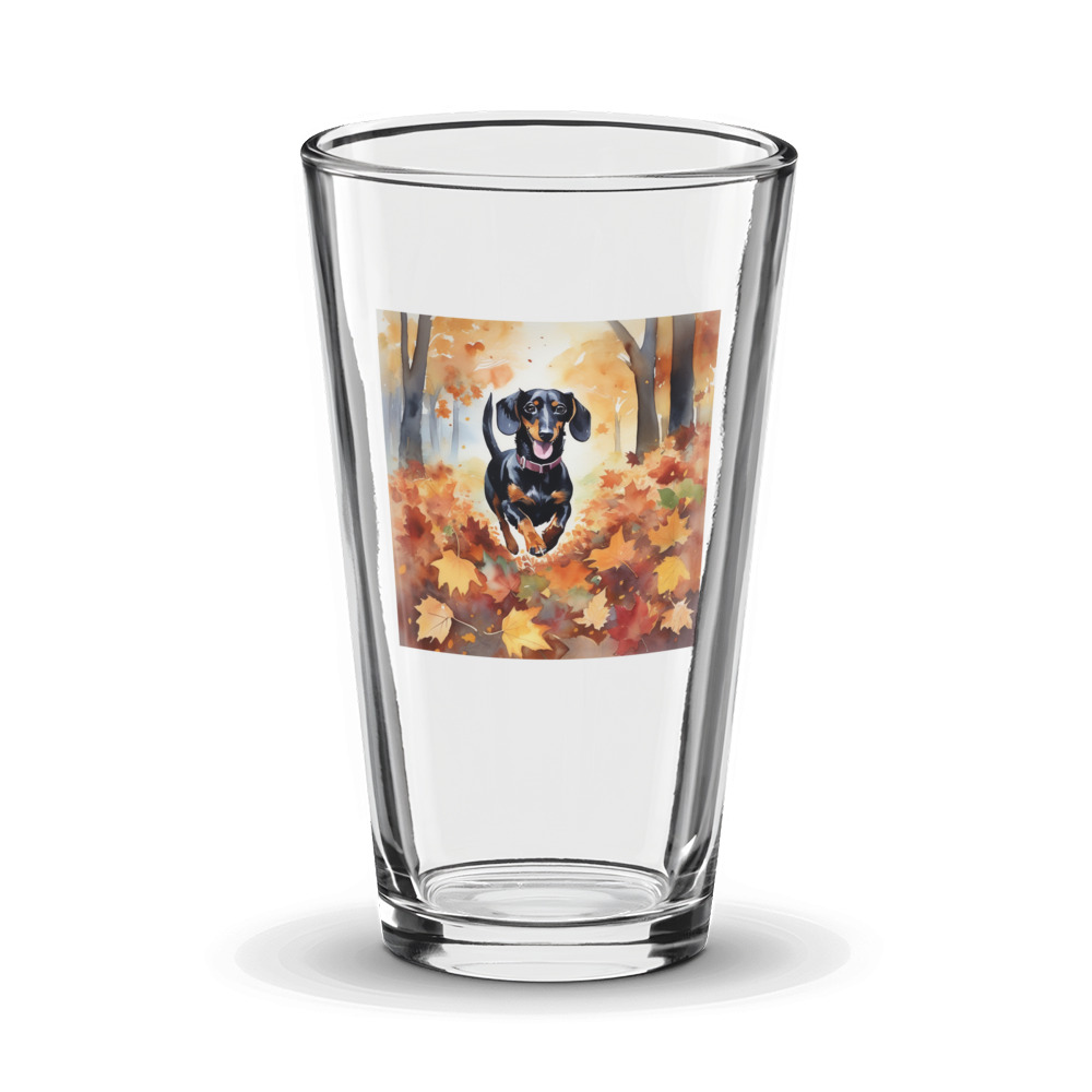 PugMug Custom Black Dachshund Glass Tumbler