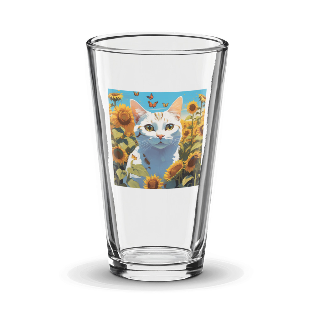PugMug Custom White American Shorthair Cat Glass Tumbler