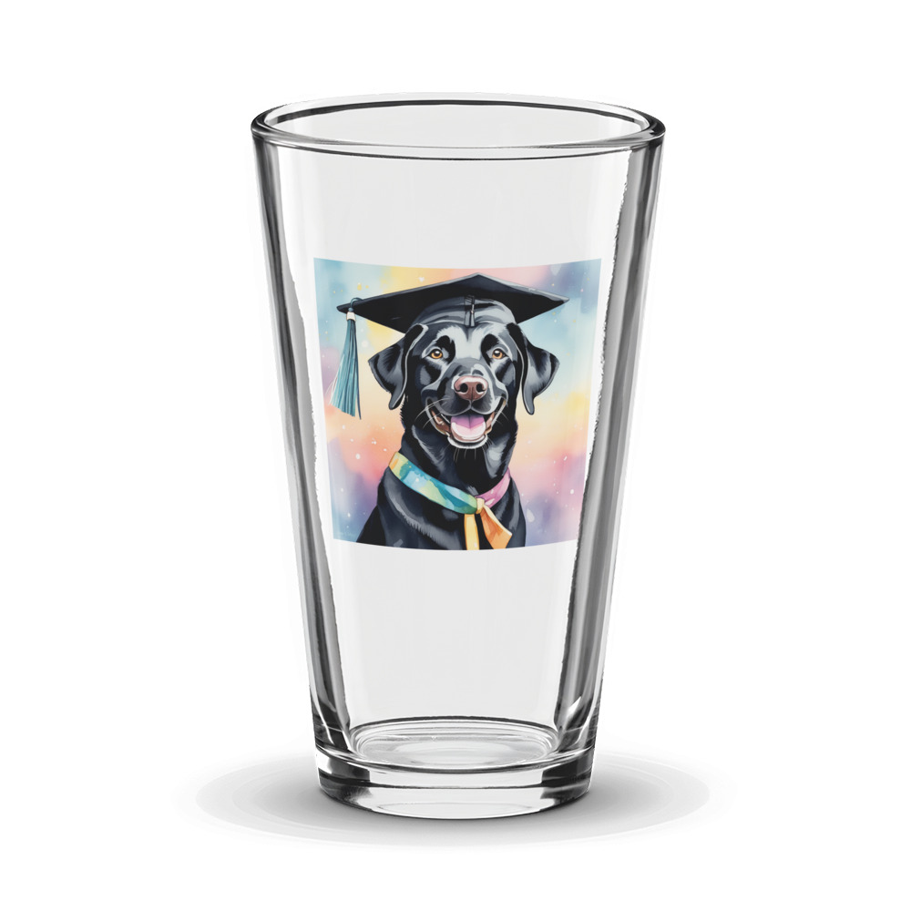 PugMug Custom Black Labrador Retriever Glass Tumbler