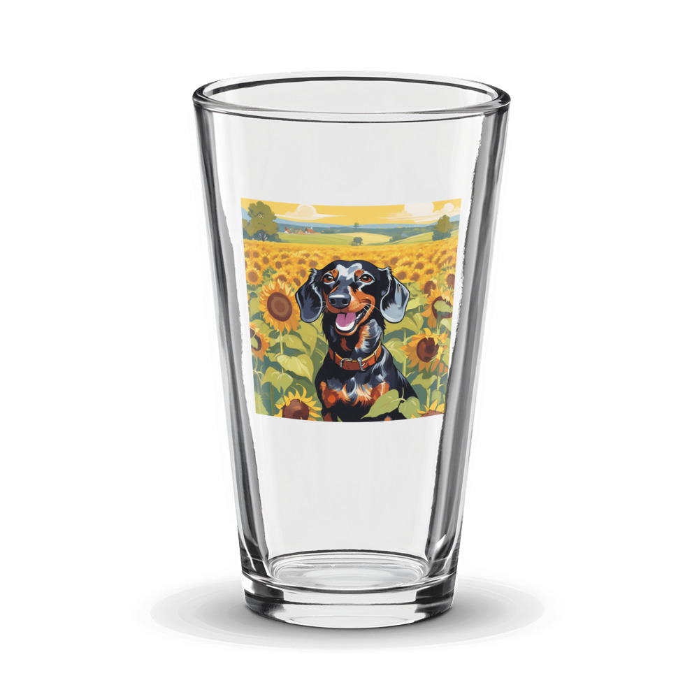 PugMug Custom Black Dachshund Glass Tumbler
