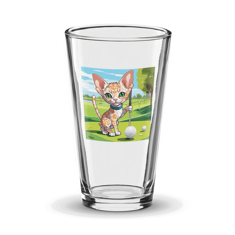 PugMug Custom Tabby Devon Rex Cat Glass Tumbler
